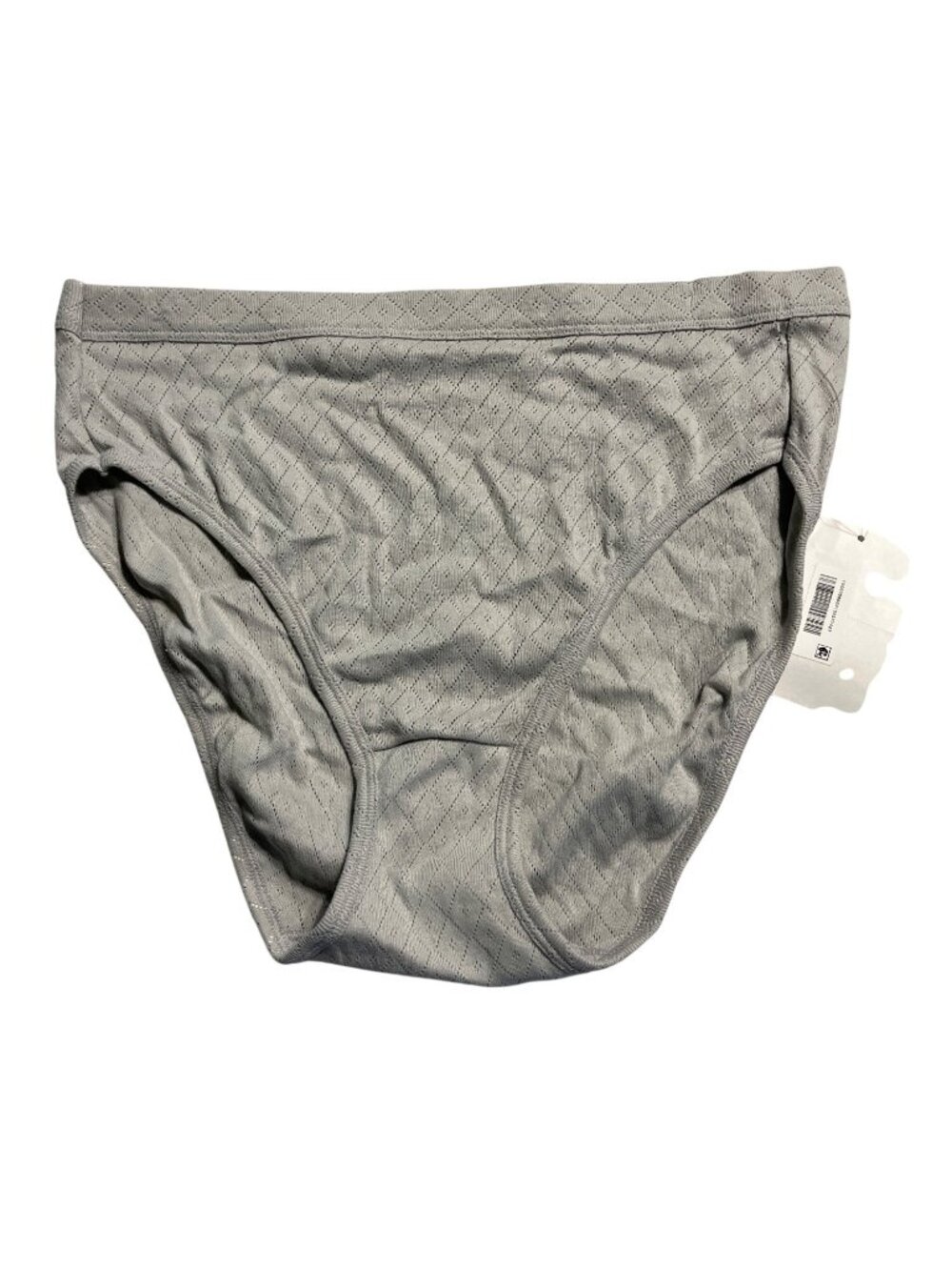 Jockey Grey Cotton Diamond-Patterned Briefs Size 7 Lightweight & Breathable